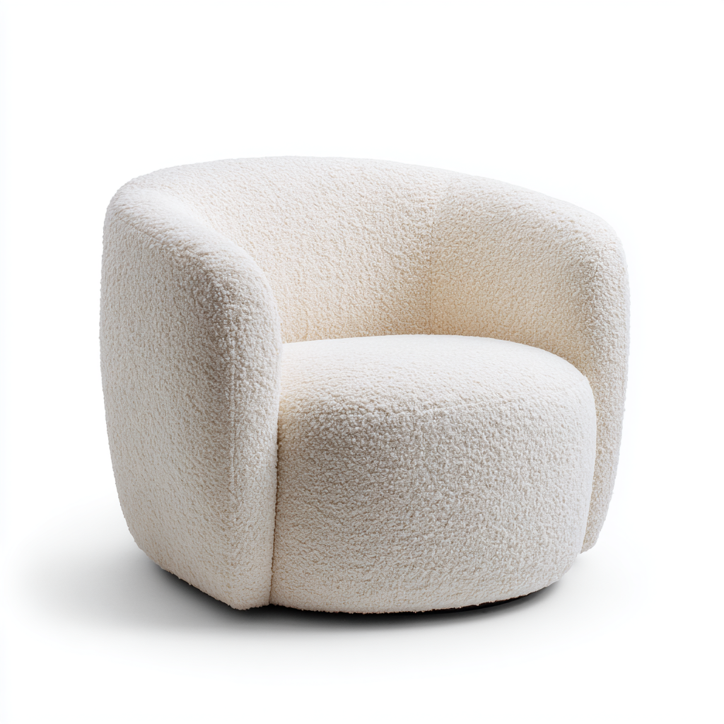 Taniax Bouclé Accent Chair - Cloud White