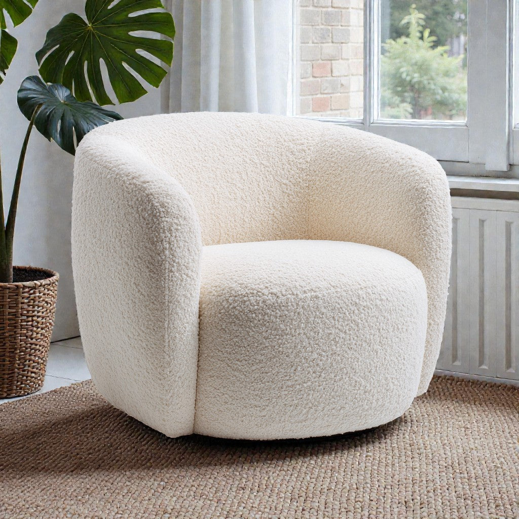 Taniax Bouclé Accent Chair - Cloud White